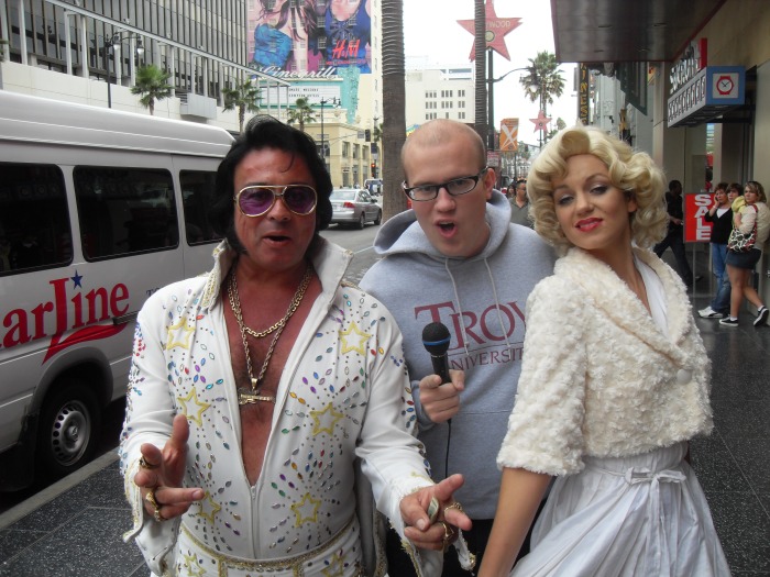 With my friends Elvis and Marilyn on Hollywood Boulevard 